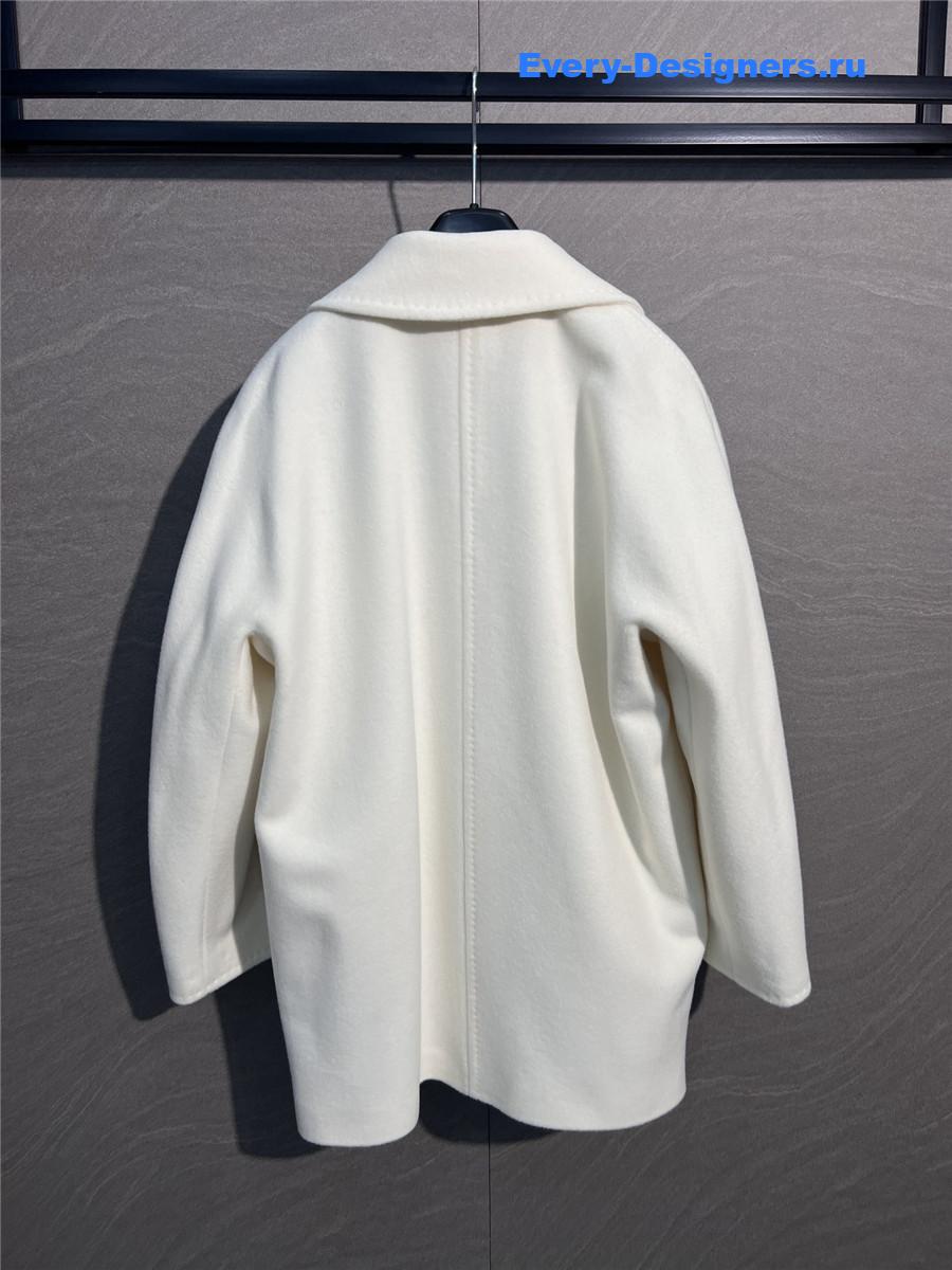 Max Mara White Cashmere Rebus Coat