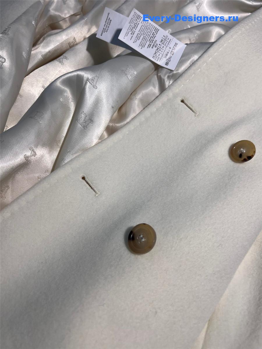 Max Mara White Cashmere Rebus Coat