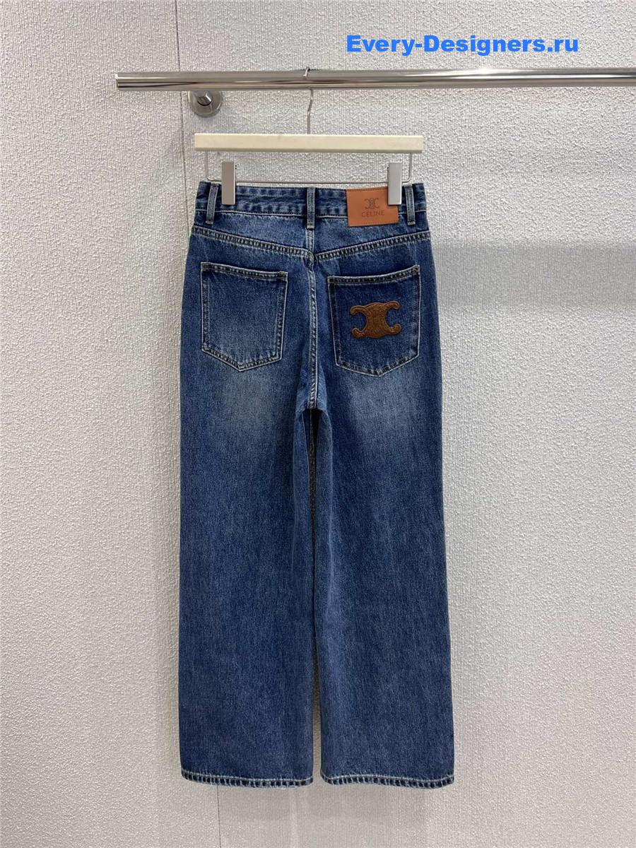 Ce1i*e logo blue wide leg jeans