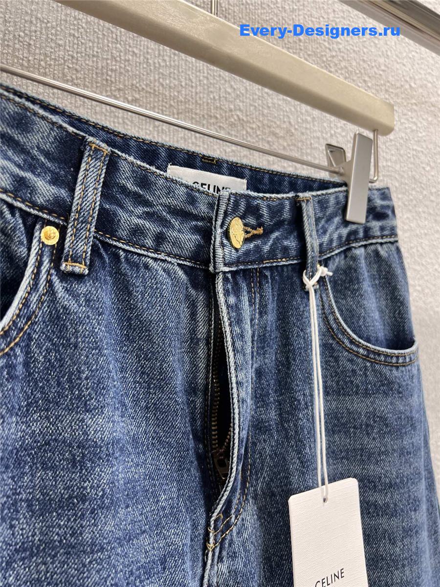 Ce1i*e logo blue wide leg jeans