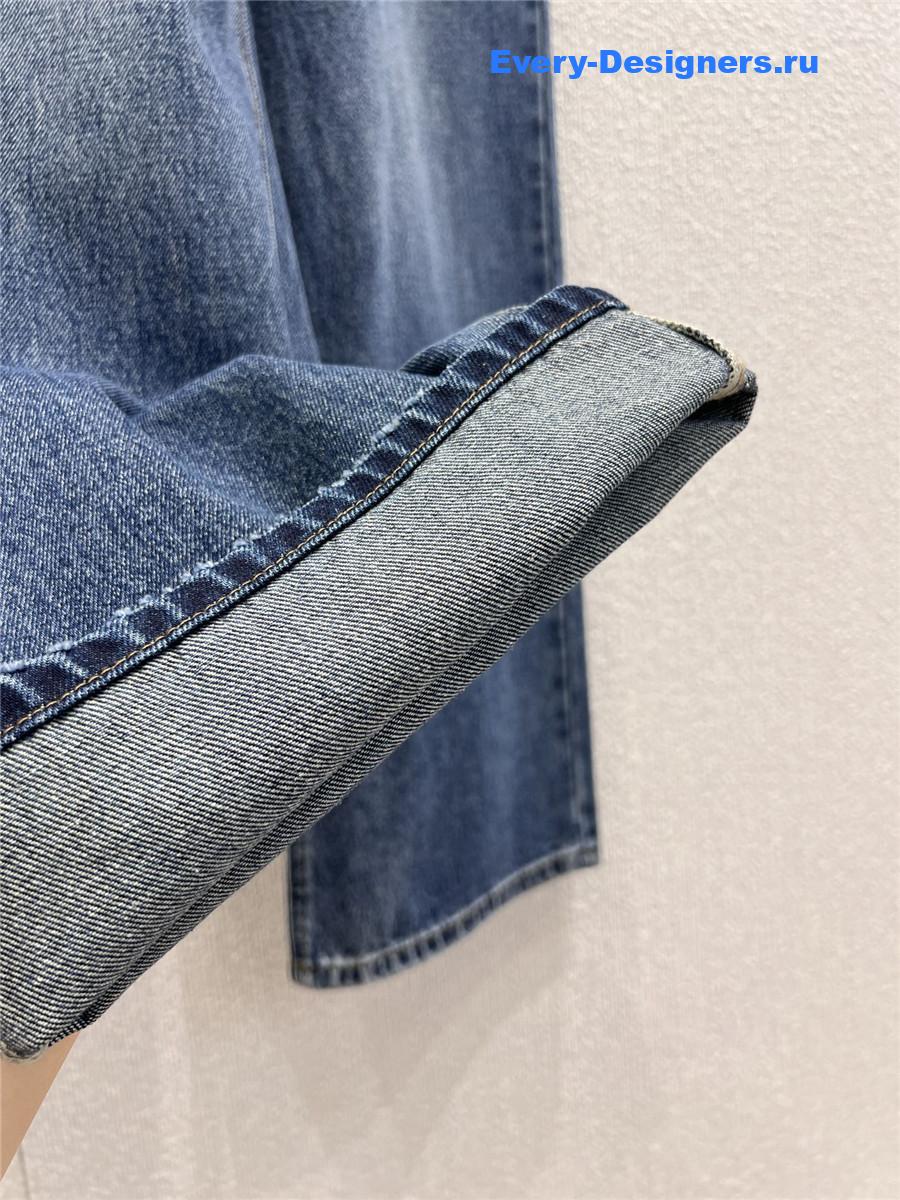 Ce1i*e logo blue wide leg jeans