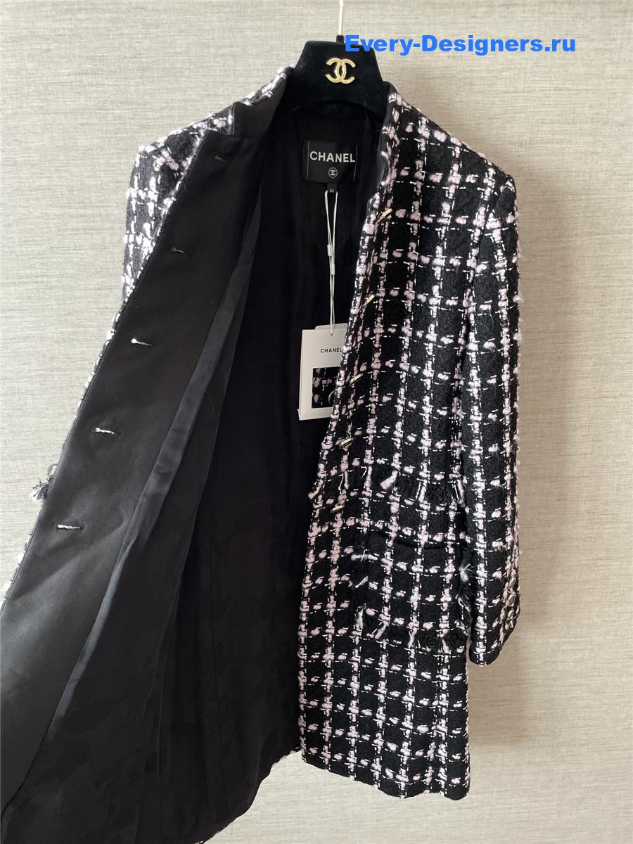 Ch**el pink check tweed dress jacket