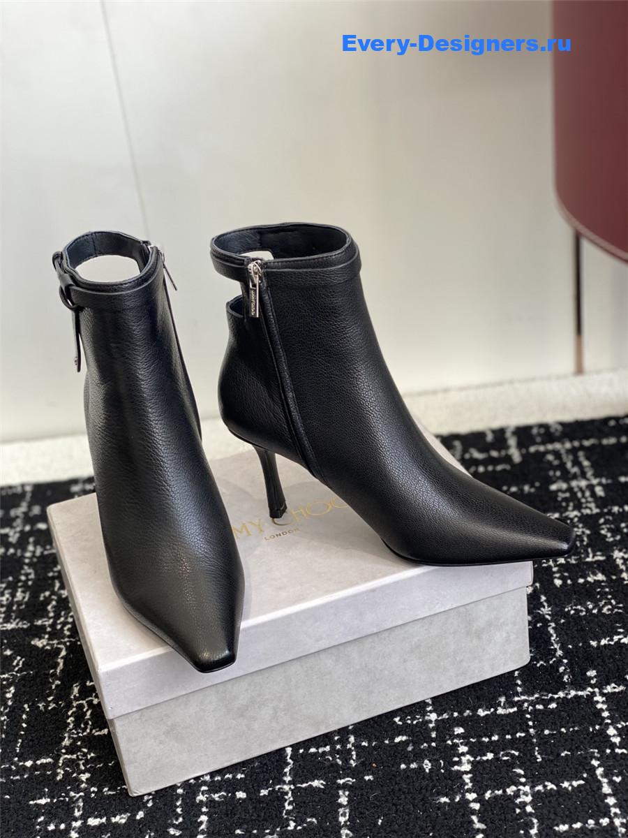 J1m*y Ch00 camie black leather ankle boots
