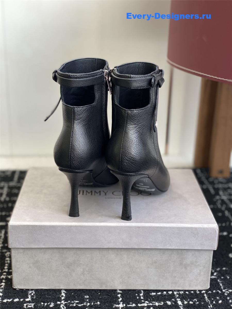 J1m*y Ch00 camie black leather ankle boots
