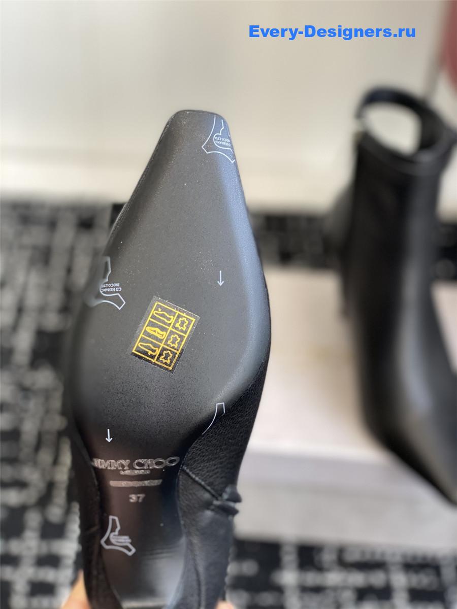 J1m*y Ch00 camie black leather ankle boots