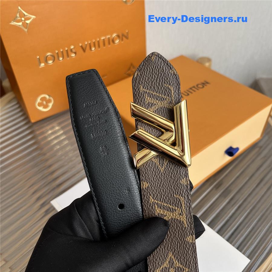 l0vis Vvtt0n gold buckle monogram reversible belt