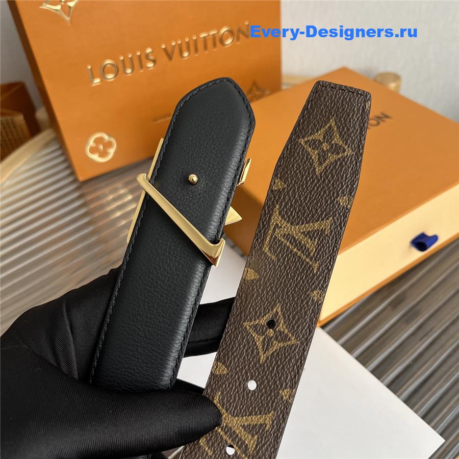 l0vis Vvtt0n gold buckle monogram reversible belt