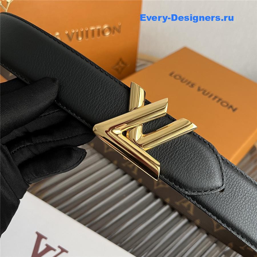 l0vis Vvtt0n gold buckle monogram reversible belt