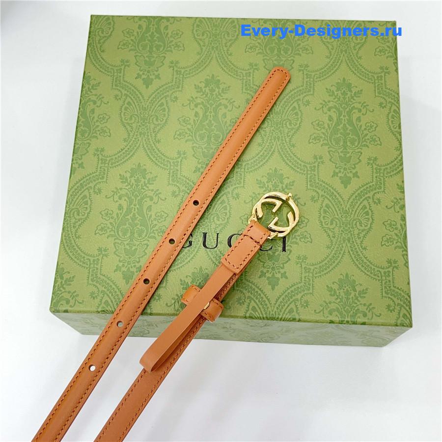 Gvc*1 brown gg marmont thin leather belt