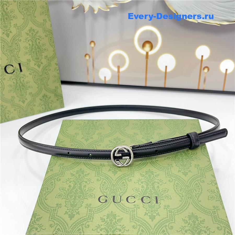 Gvc*1 black gg marmont thin leather belt