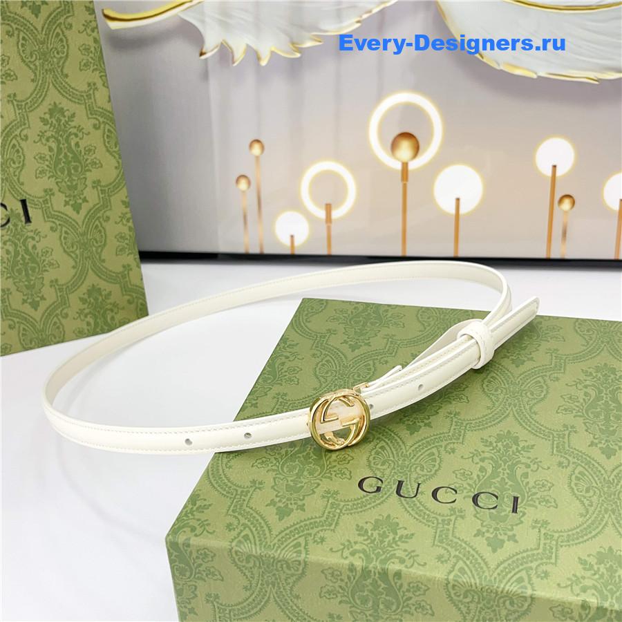 Gvc*1 white gg marmont thin leather belt