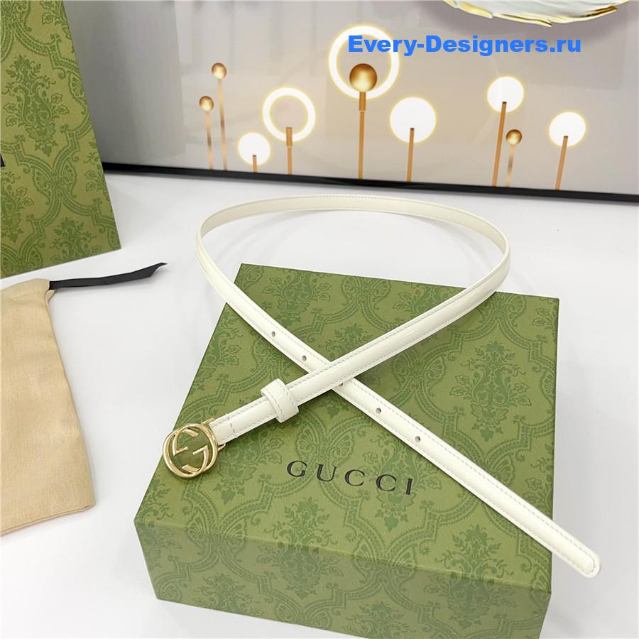 Gvc*1 white gg marmont thin leather belt