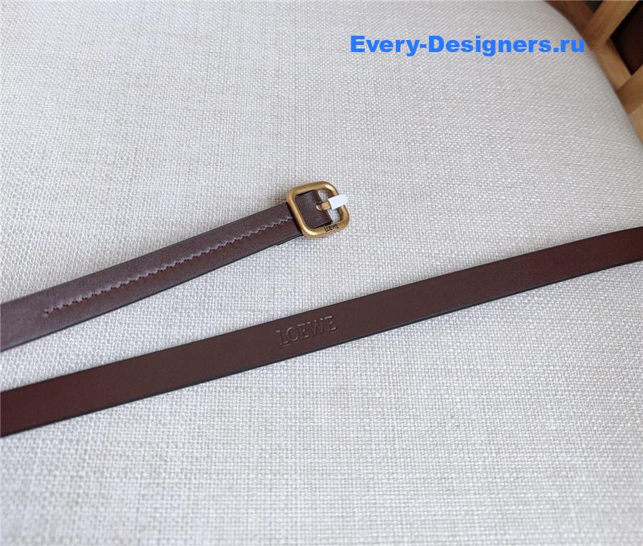 L0ew* brown rounded soft calfskin belt