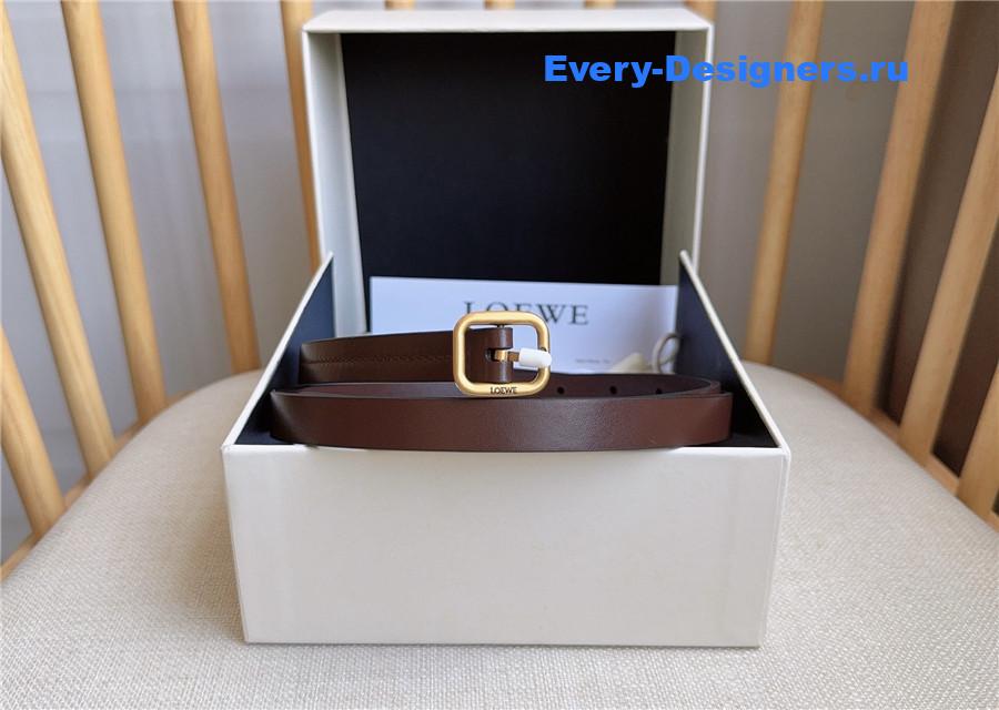 L0ew* brown rounded soft calfskin belt