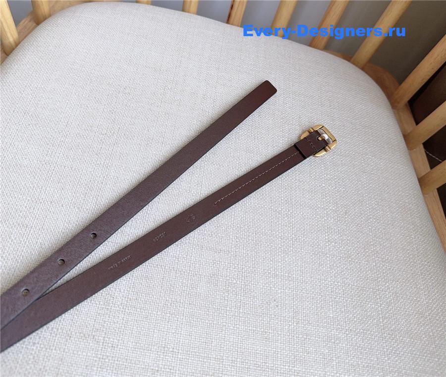 L0ew* brown rounded soft calfskin belt