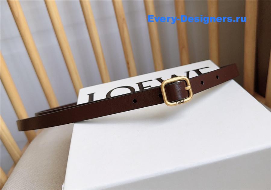 L0ew* brown rounded soft calfskin belt