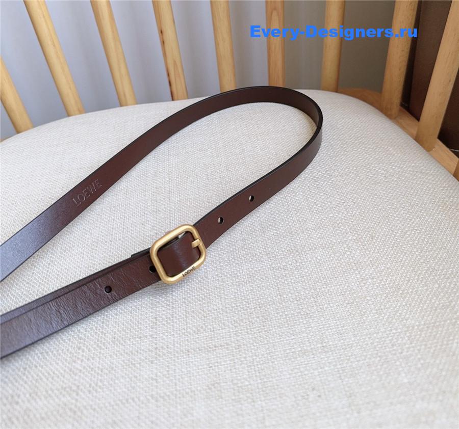 L0ew* brown rounded soft calfskin belt