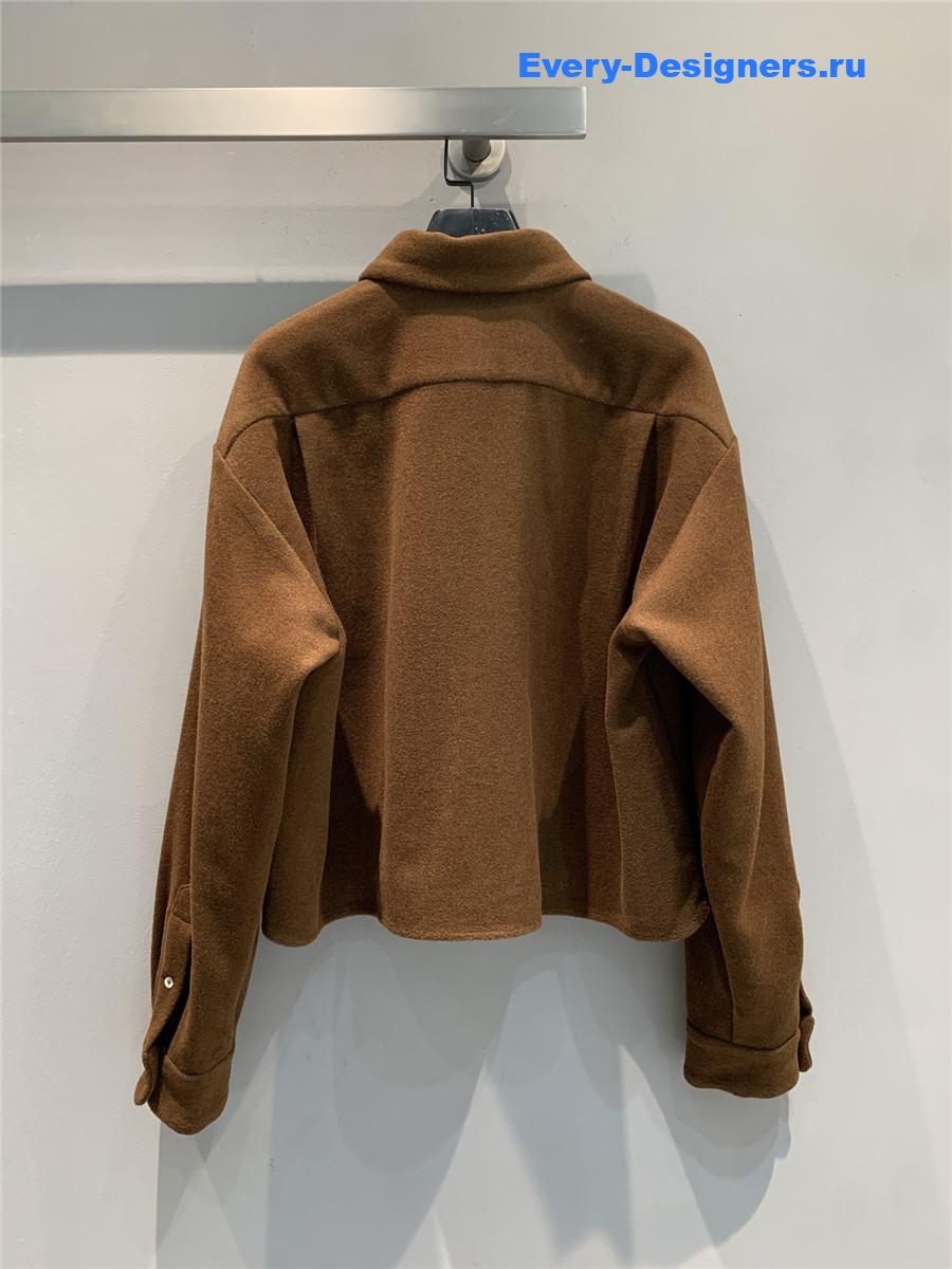 Miu Miu Cognac Double Cashmere Shirt