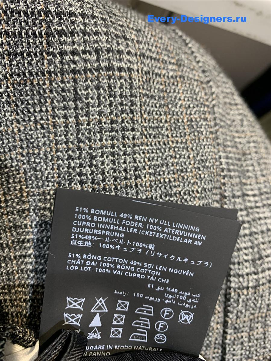 Pra*a dark grey wool check wide-leg pants