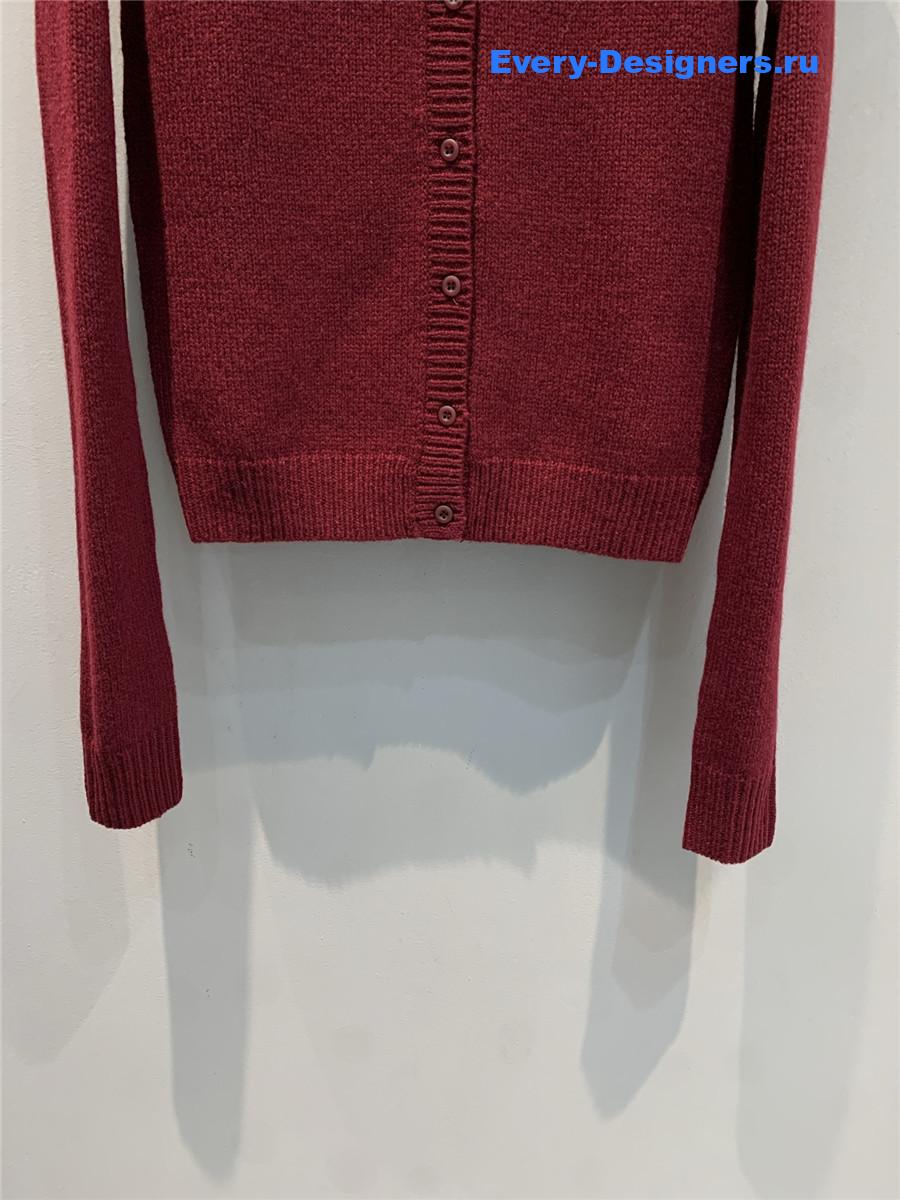 Pra*a burgundy cashmere plain cardigan