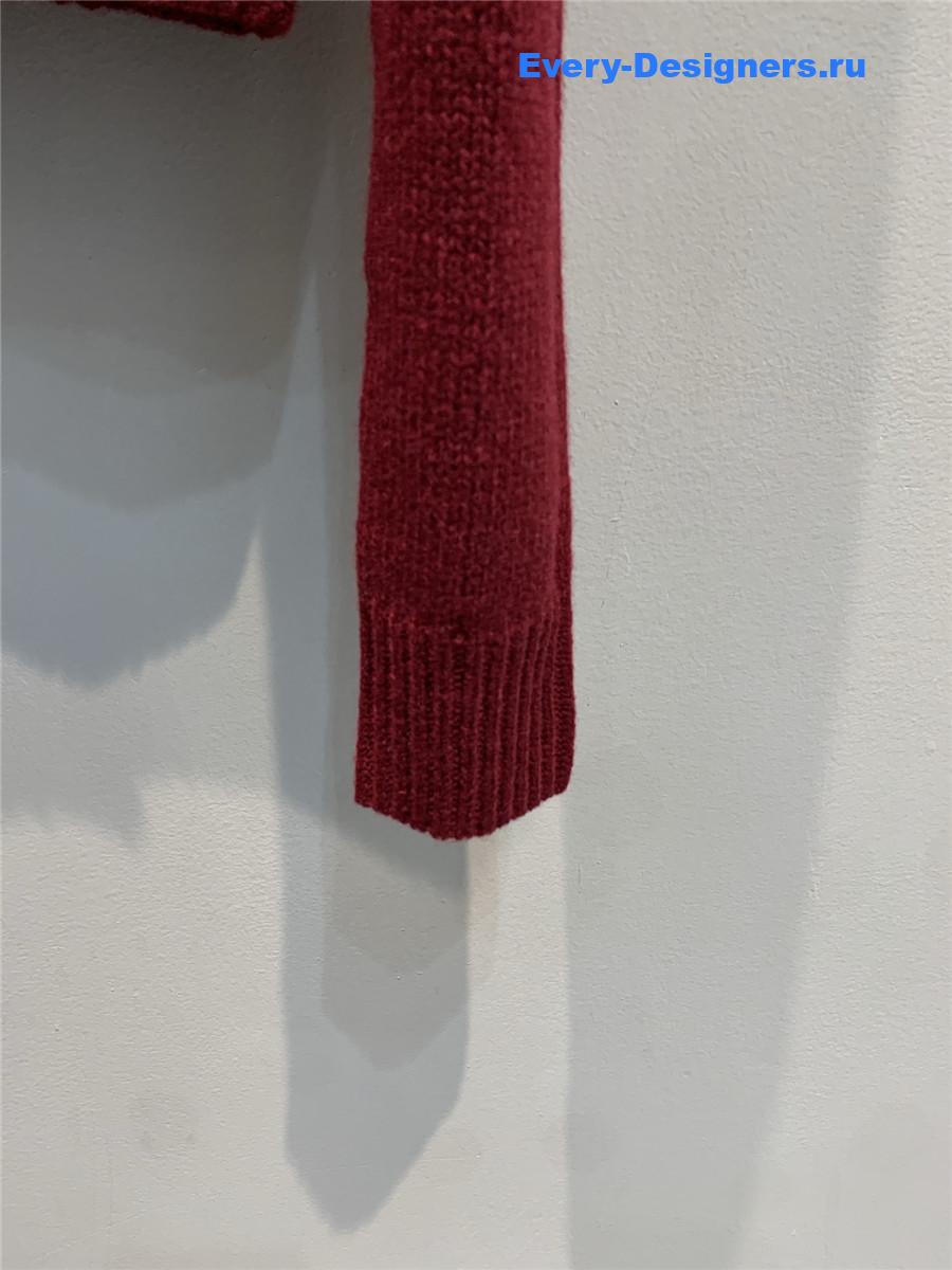 Pra*a burgundy cashmere plain cardigan