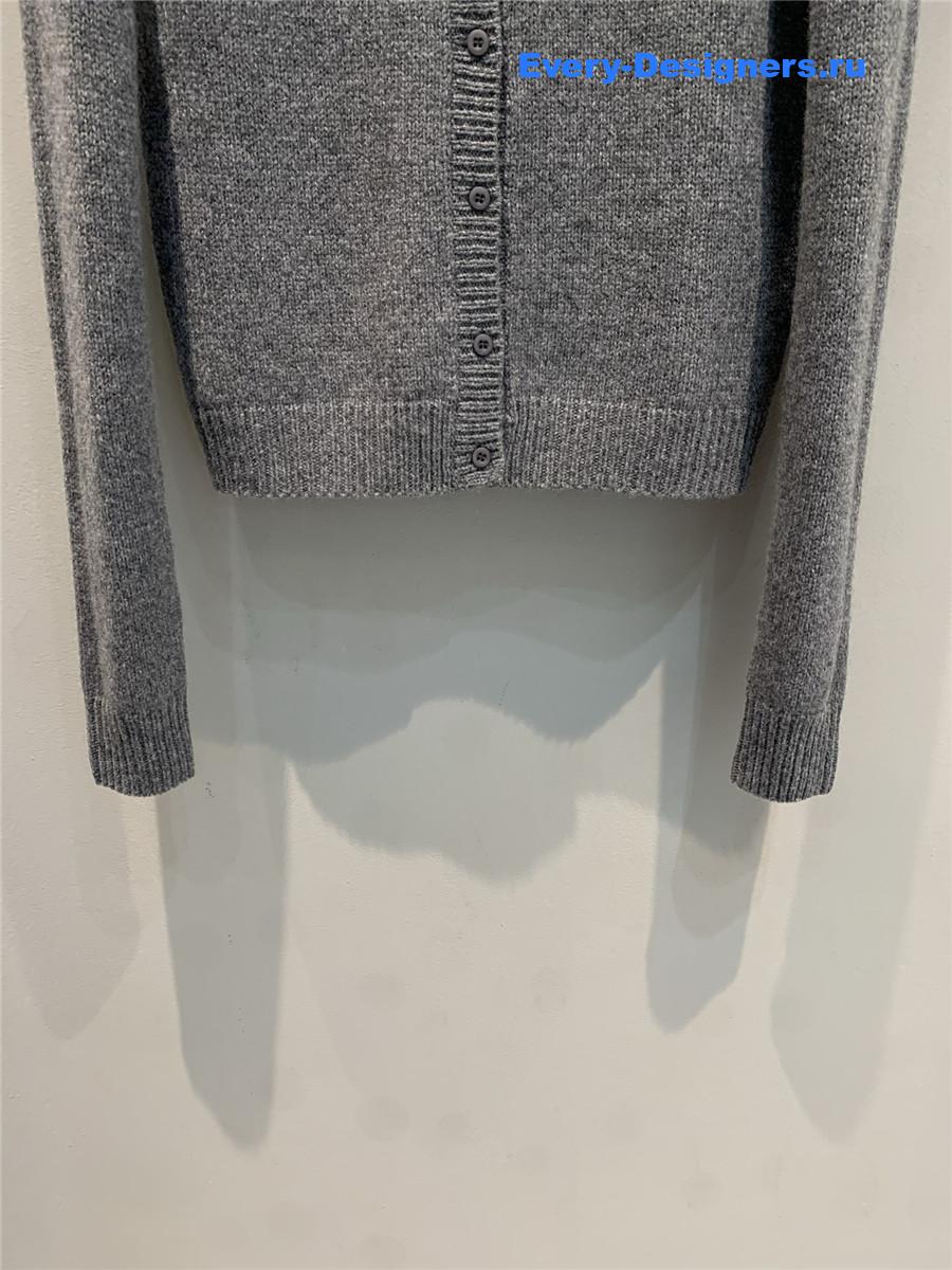 Pra*a grey cashmere plain cardigan