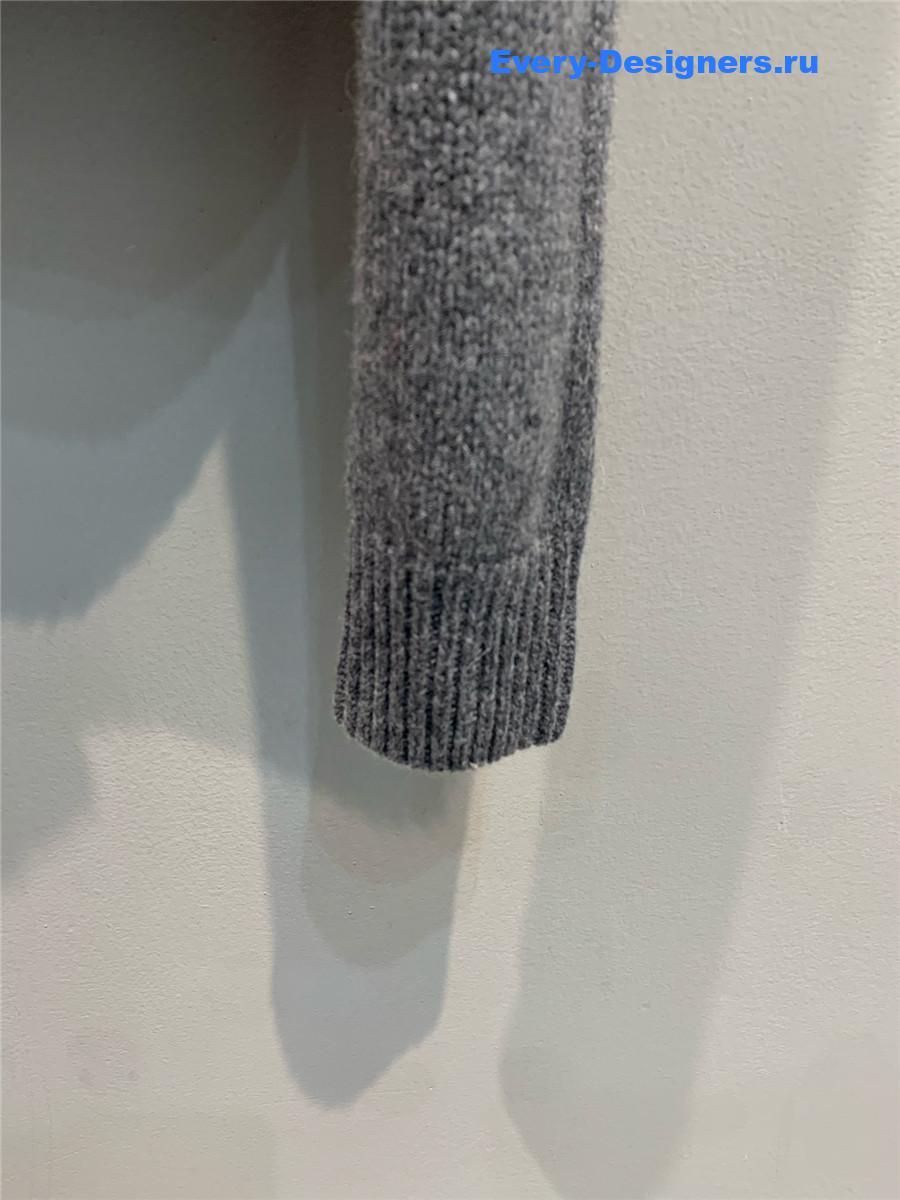 Pra*a grey cashmere plain cardigan