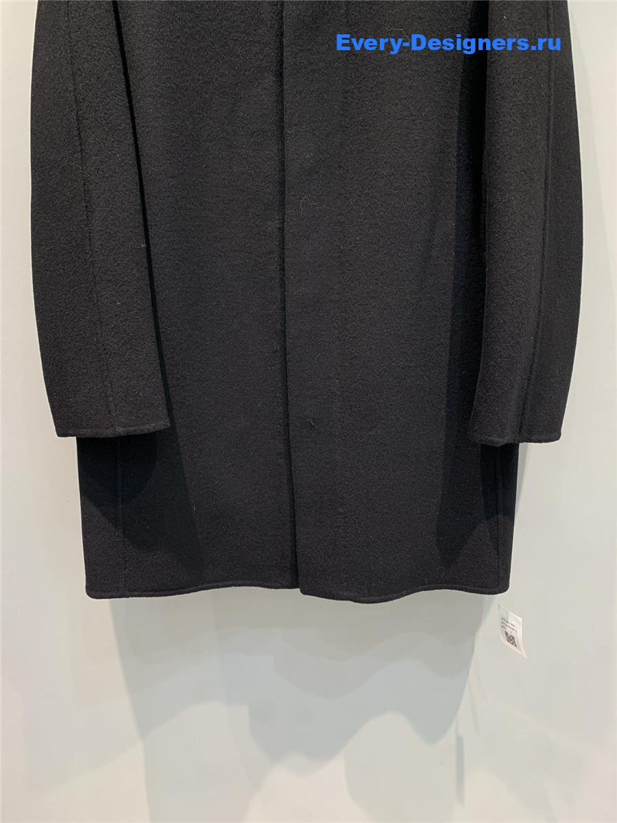 H**me5 black double baby cashmere single-breasted coat