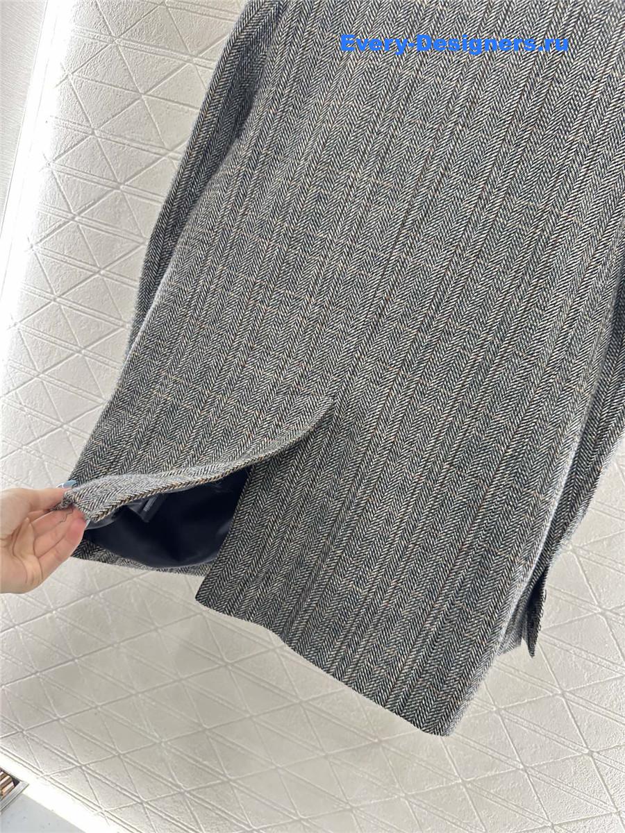 Miu Miu Grey Check Pocket Blazer