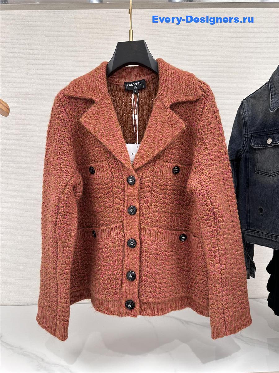 Ch**el pink v-neck cashmere cardigan