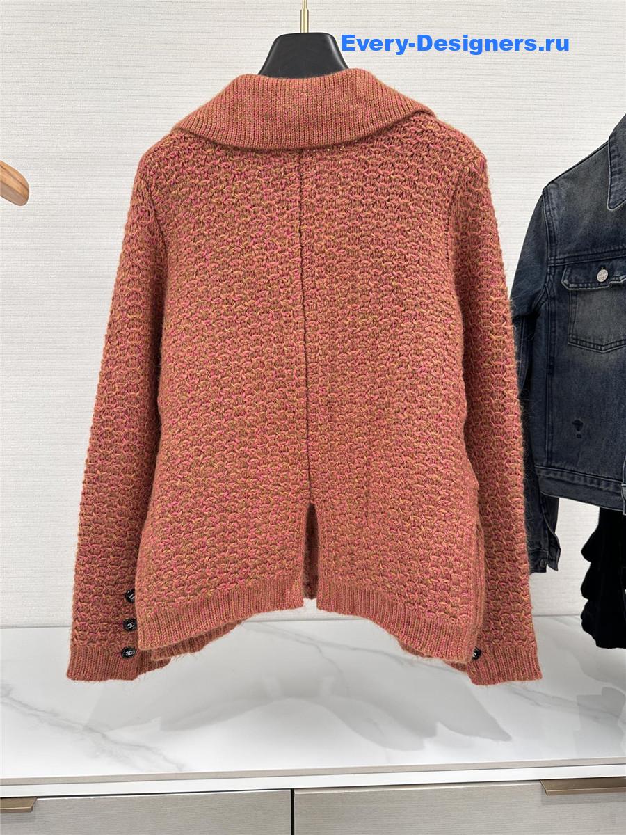 Ch**el pink v-neck cashmere cardigan
