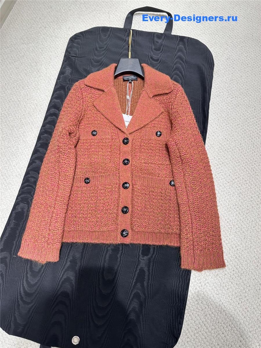 Ch**el pink v-neck cashmere cardigan