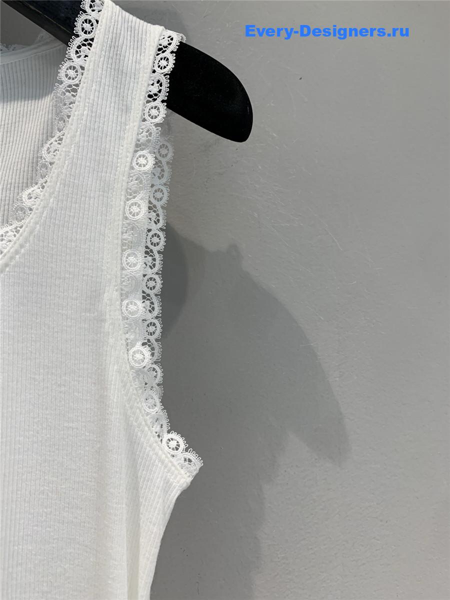 Ce1i*e white lace u-neck vest