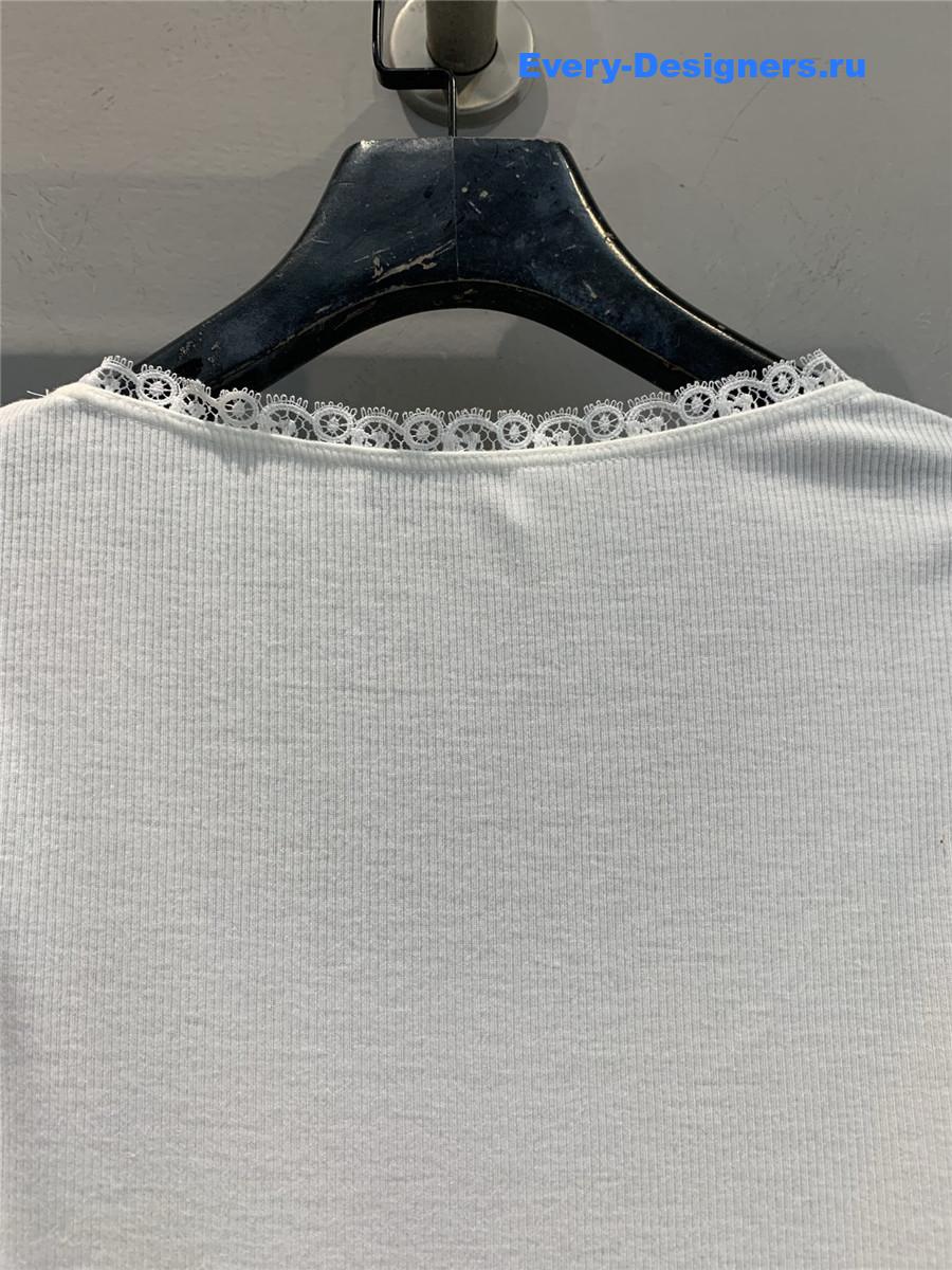 Ce1i*e white lace u-neck vest