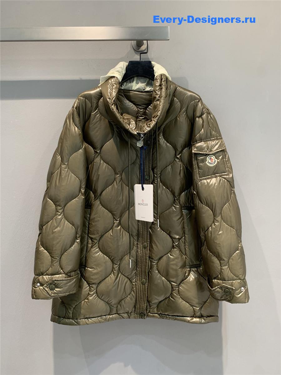 Moncler Olive Green Lombi Hooded Down Jacket