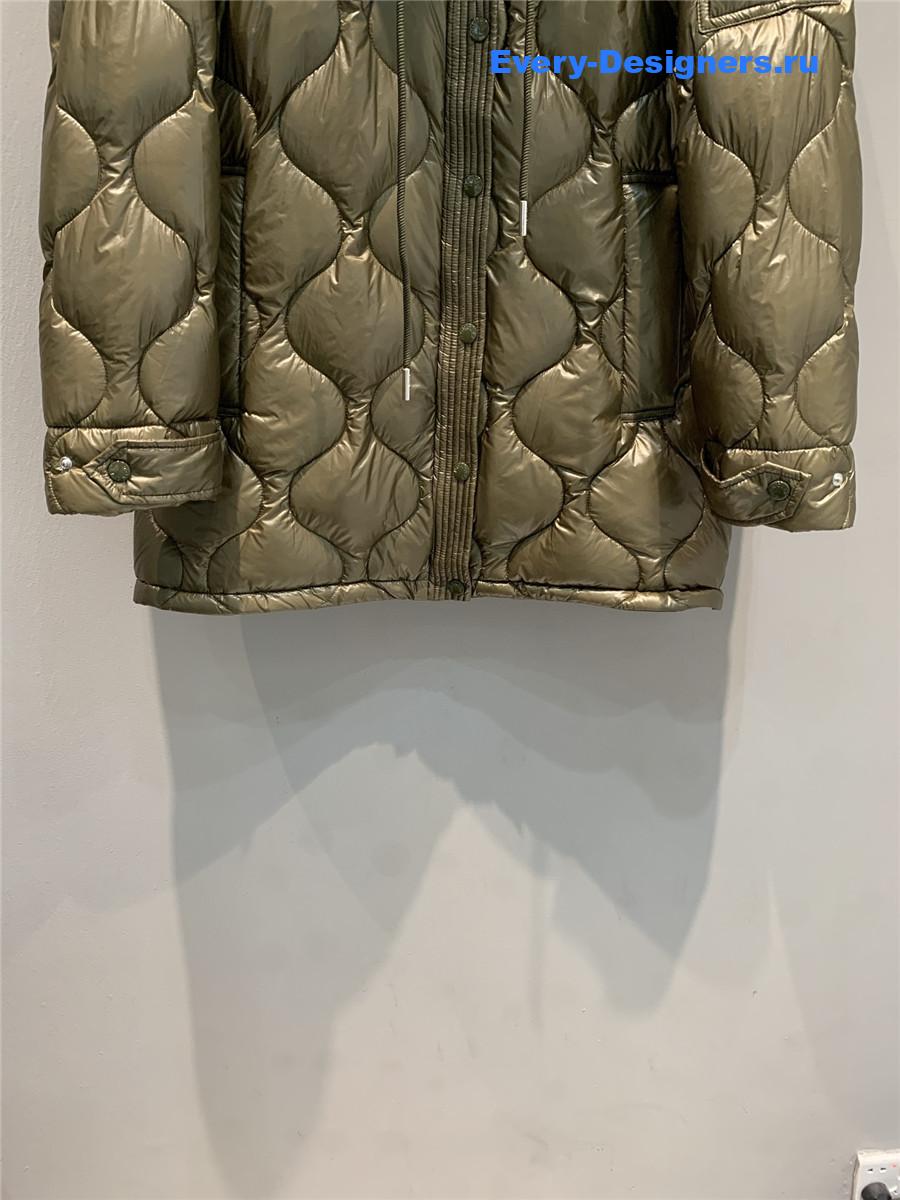 Moncler Olive Green Lombi Hooded Down Jacket