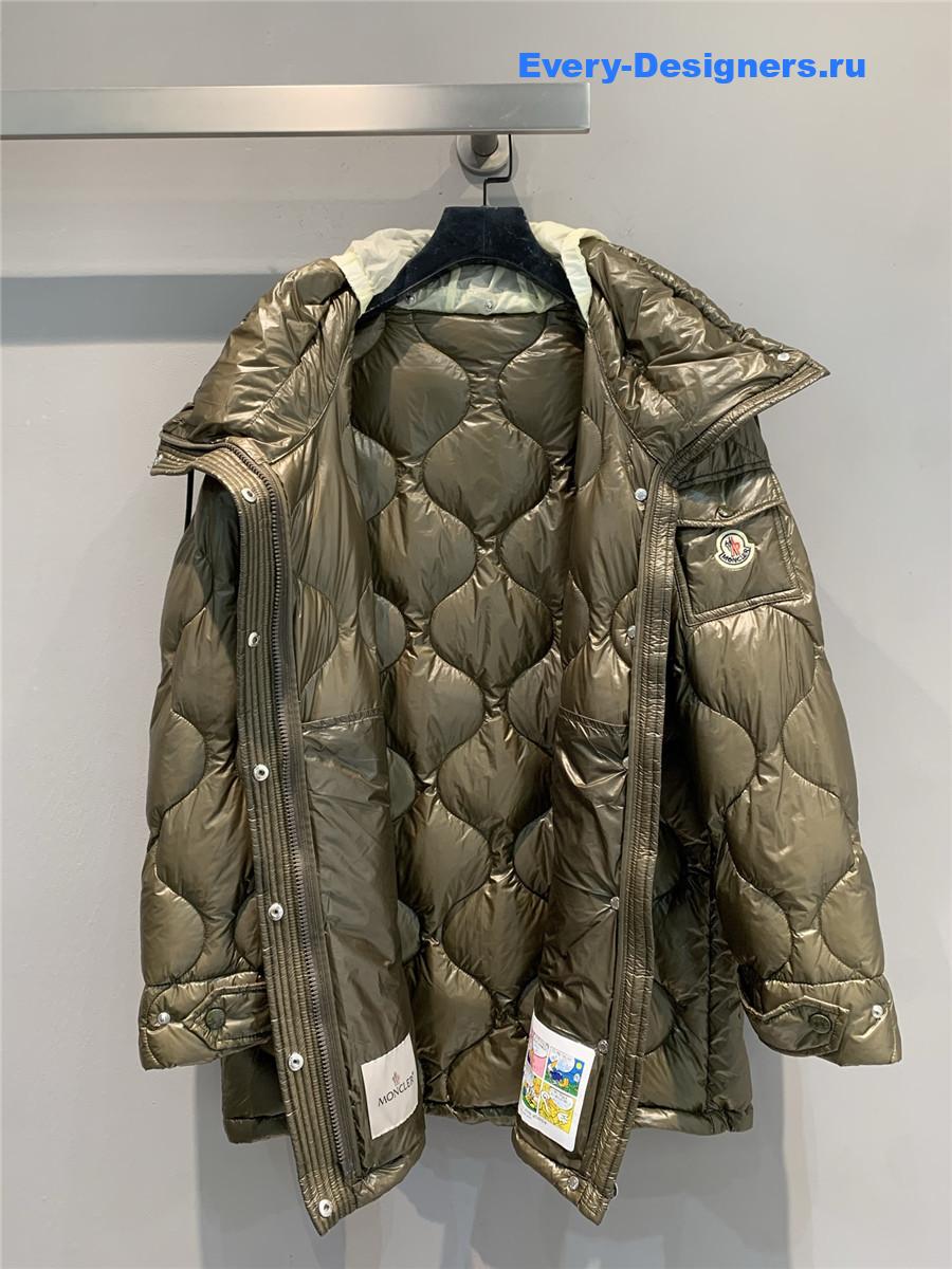 Moncler Olive Green Lombi Hooded Down Jacket