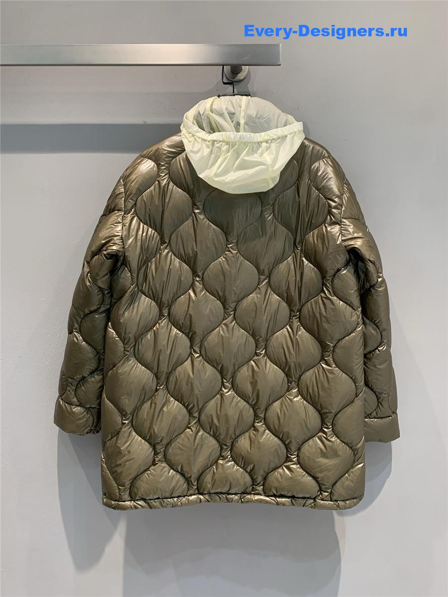 Moncler Olive Green Lombi Hooded Down Jacket