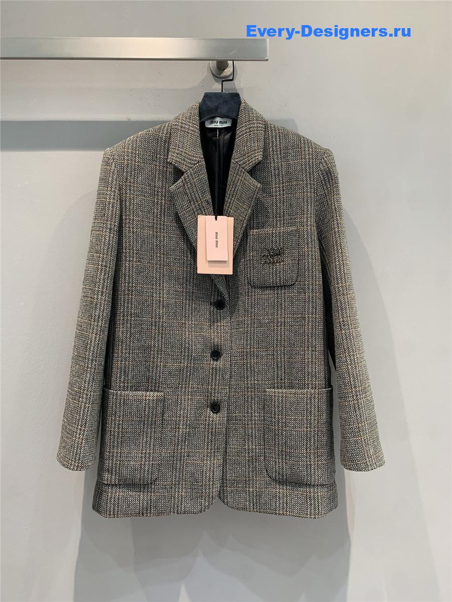 Miu Miu Grisaille Single-Breasted Jacket