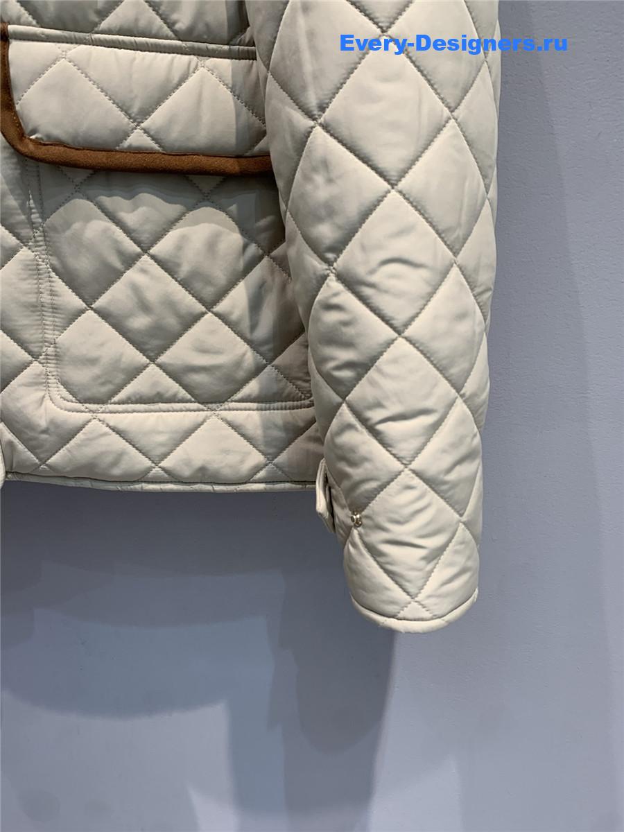 Miu Miu Suede-Trim Quilted Barn Jacket