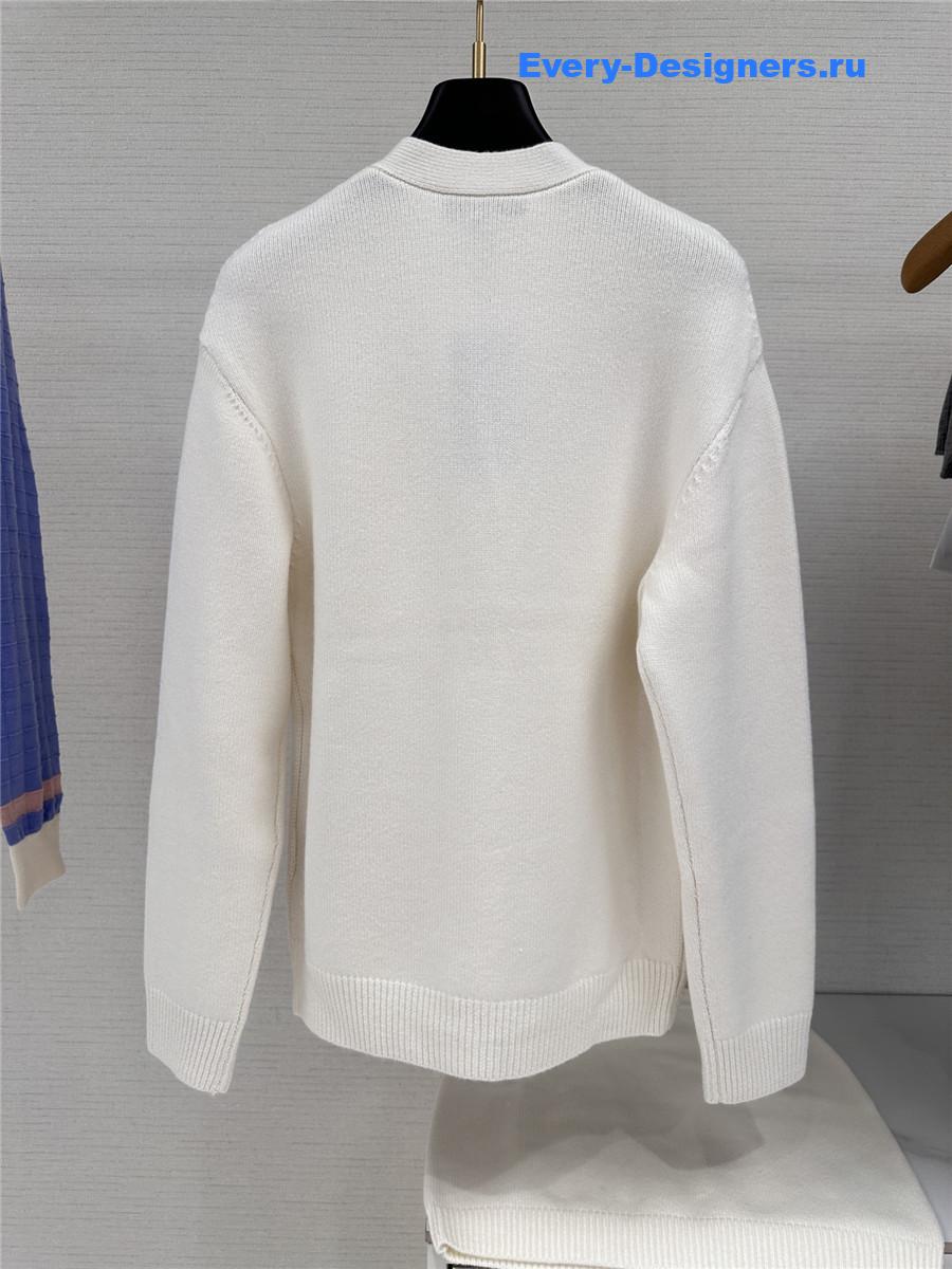 F**di white cashmere blend cardigan