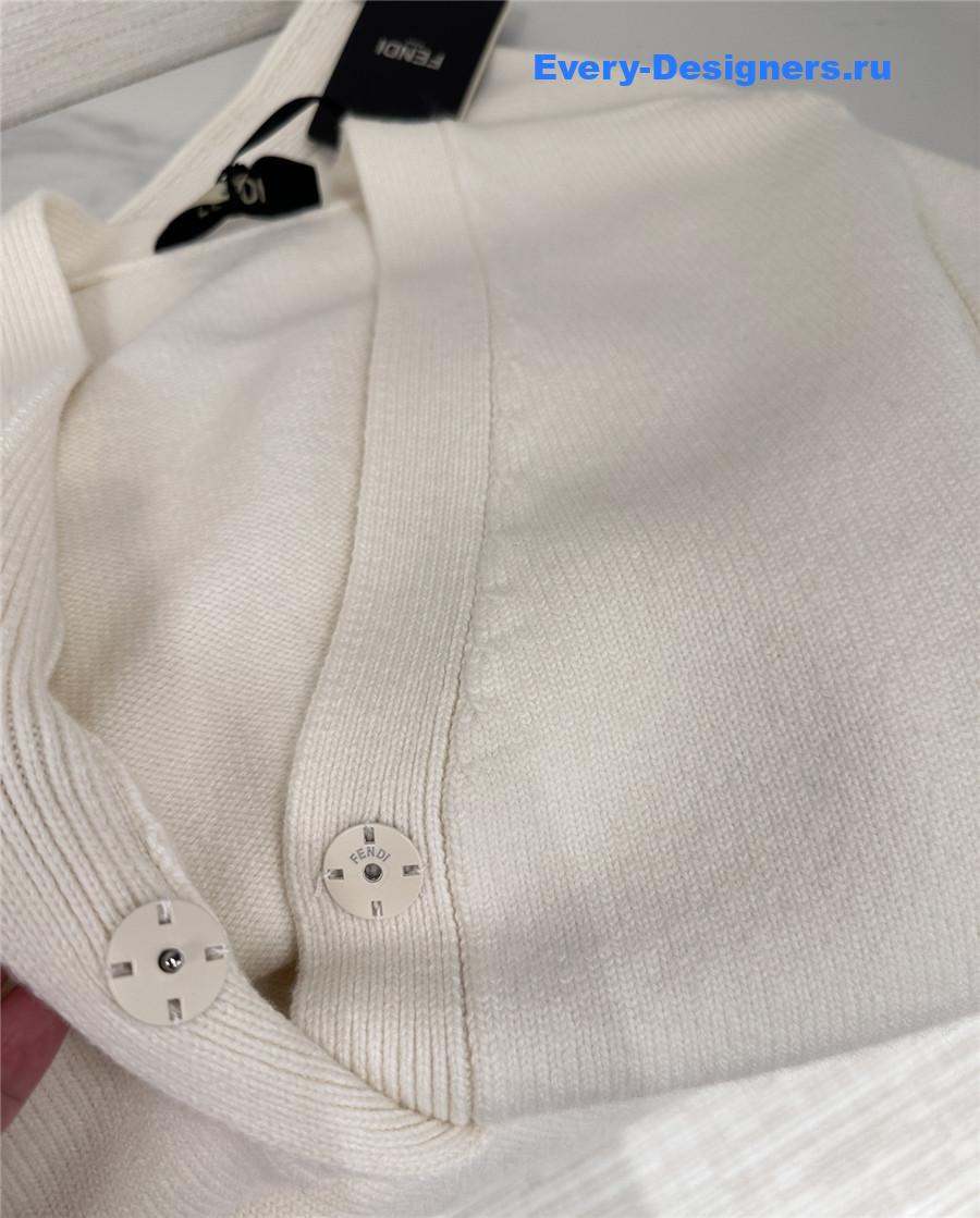 F**di white cashmere blend cardigan