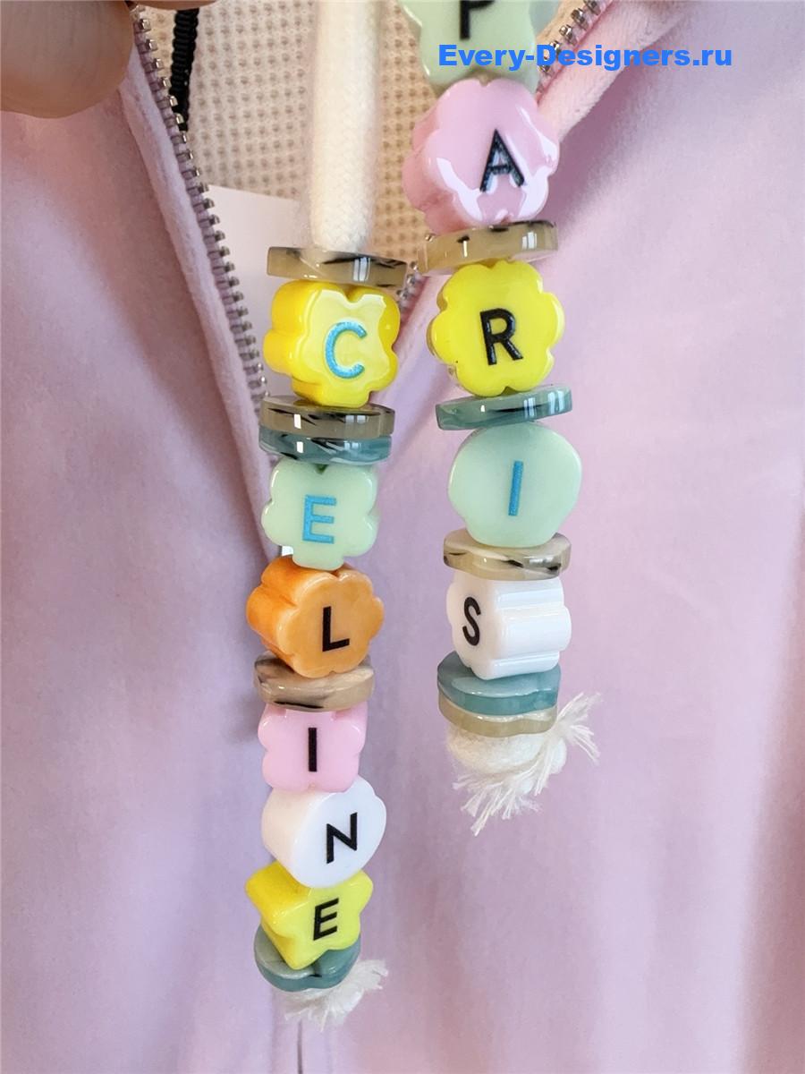 Ce1i*e pink velvet hooded jacket