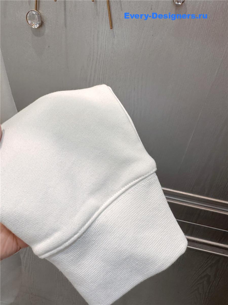 Gvc*1 white cotton jersey hooded sweatshirt