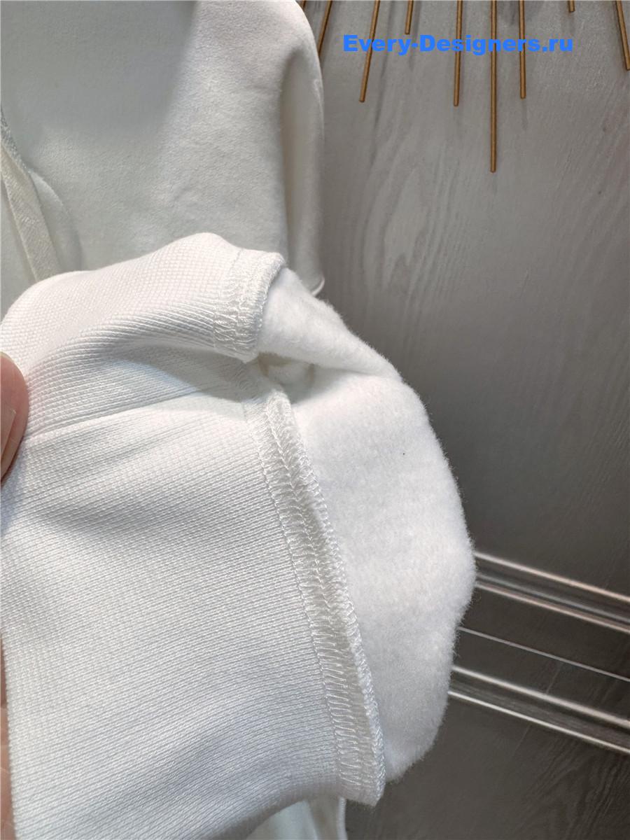 Gvc*1 white cotton jersey hooded sweatshirt