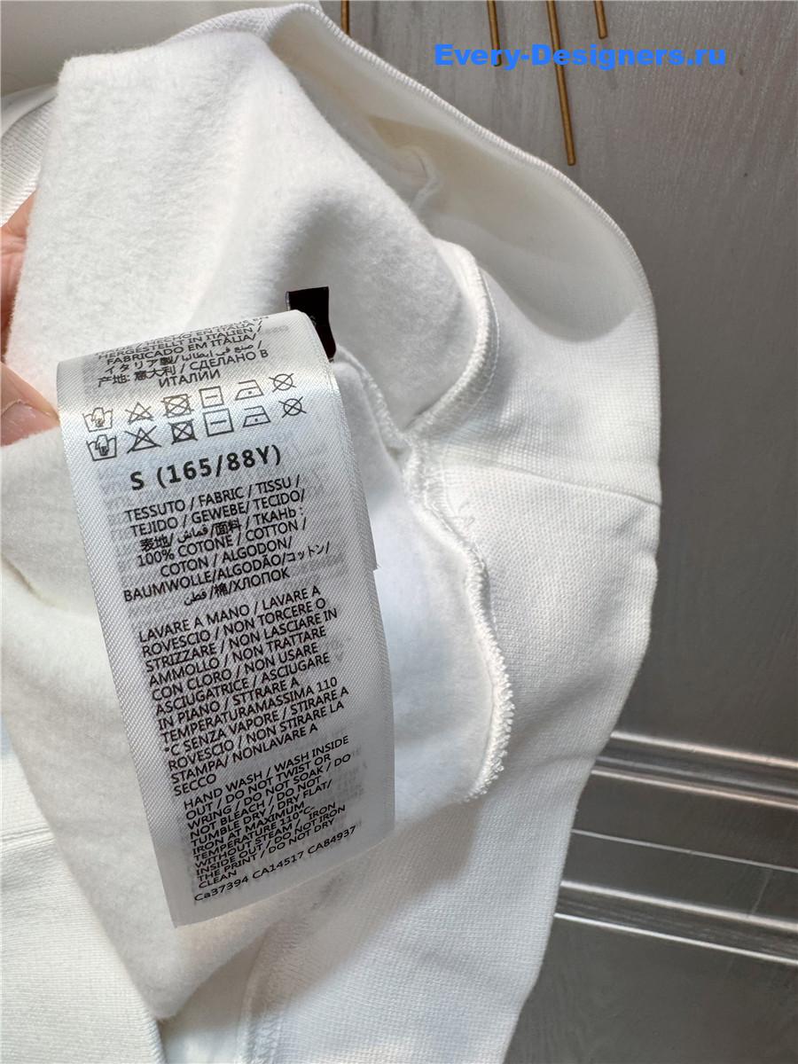 Gvc*1 white cotton jersey hooded sweatshirt