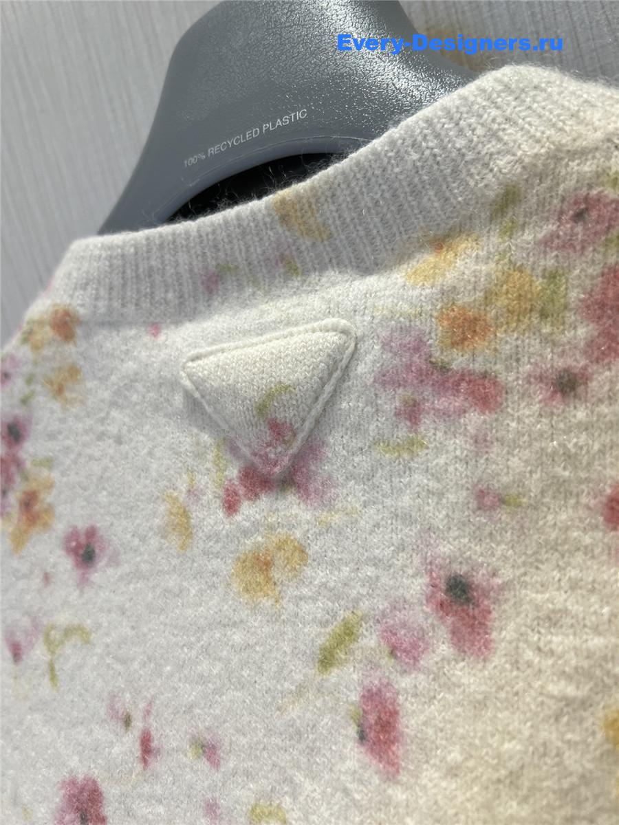 Pra*a begonia pink floral print wool cardigan