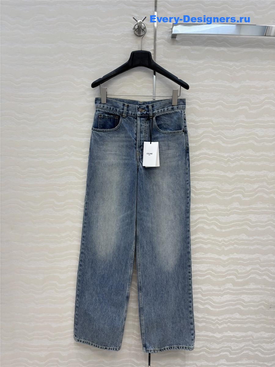 Ce1i*e blue washed wide leg jeans