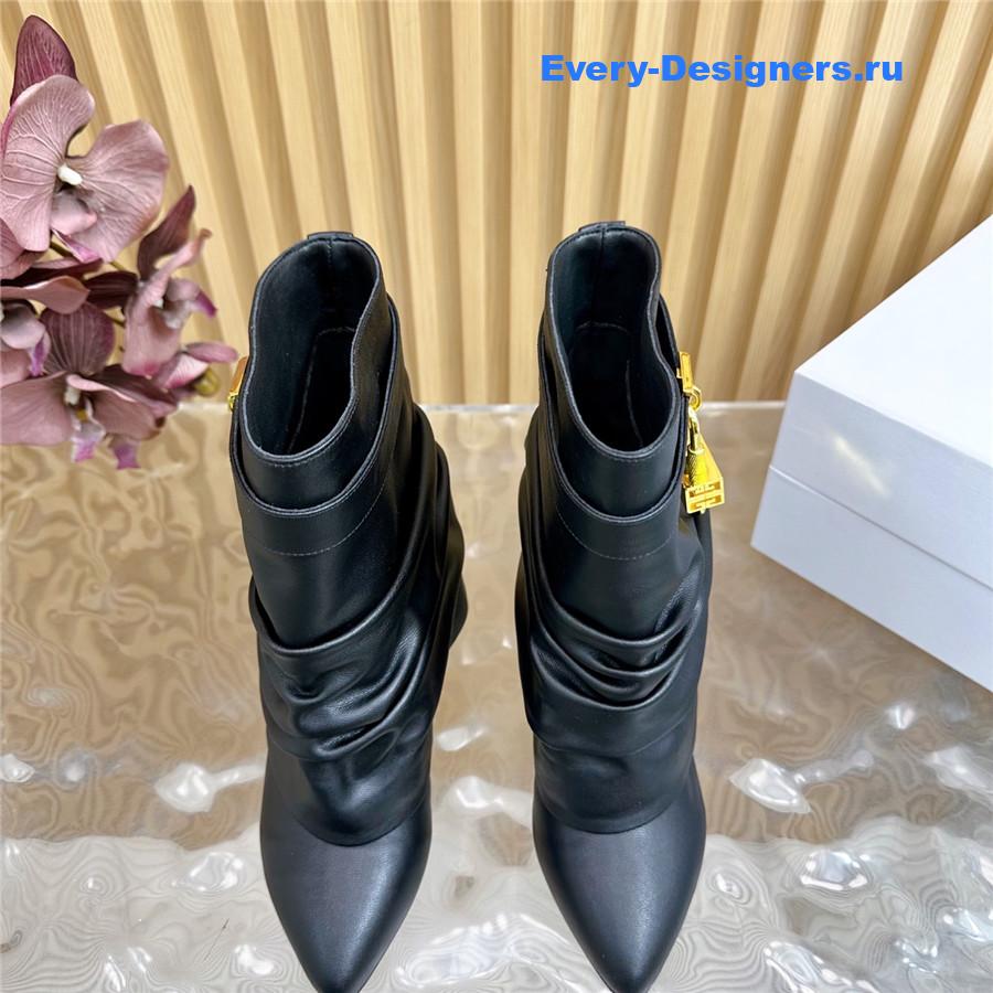 Givenchy Black Shark Lock Stiletto Ankle Boots