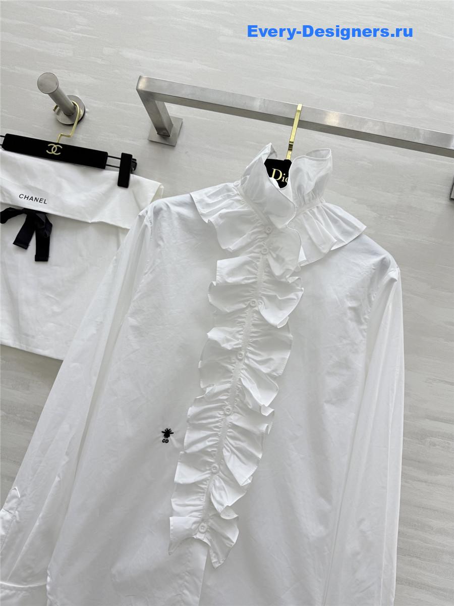D10r white removable ruched collar blouse